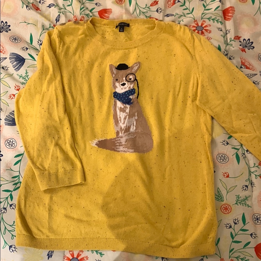 Corgi Mustard Yellow Knit Sweater
